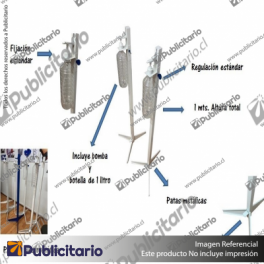 PEDESTAL-SANITARIO-METALICO-DISPENSADOR-ALCOHOL-GEL-MANOS-LIBRES-BASE-TRIPODE-COLOR-BLANCO